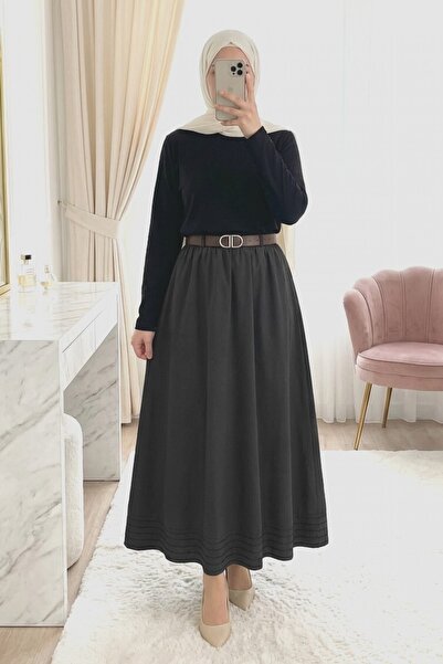 Modamorfo Φούστα με λεπτομέρεια ραφής στο τελείωμα, ελαστική μέση, με φόδρα, ...