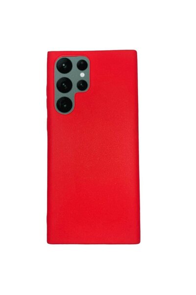 PiyasaSepeti Samsung Galaxy S22 Ultra Thin Matte Silicone Case Red