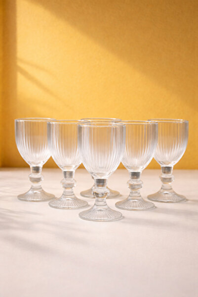 Maloria Striped Coffee Side Glass |   85ml - 6 Pieces