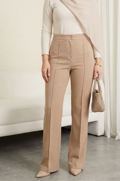 Modamorfo Παντελόνι Mink Lycra με κουμπιά