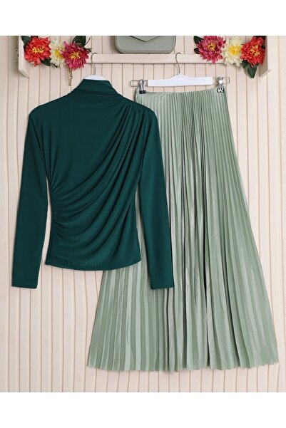 Modamorfo Μπλούζα Emerald Sandy - Half Throat Gathered