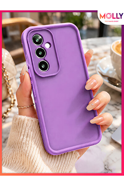 Molly SAMSUNG GALAXY A57 İçin Lila Kenarları Kalın Pan Silikon Kılıf