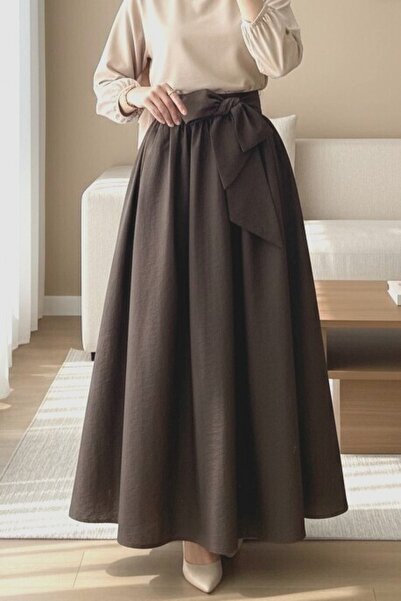 Modamorfo Πλισέ Φούστα Αλεξίπτωτο με Ζώνη -k. Καφέ