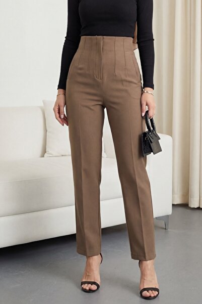 Modamorfo Zra Πλισέ Παντελόνι Καρότο - βιζόν