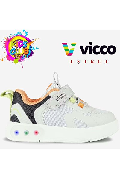 Vicco حذاء رياضي للأطفال من بابيل مزود بإضاءة لتقويم العظام باللون الرمادي