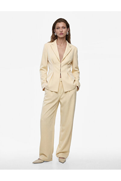 Koton Ψηλόμεσο υφασμάτινο παντελόνι με φαρδιά μπατζάκια και τσέπες από μείγμα...