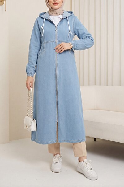 Modamorfo Τζιν Καπάκι με κουκούλα με ελαστικά μανίκια και πλαϊνές τσέπες