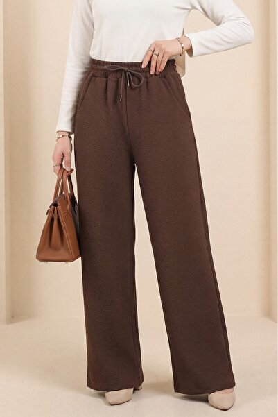 Modamorfo Belted Zra Crepe Trousers with Pockets -K. Coffee