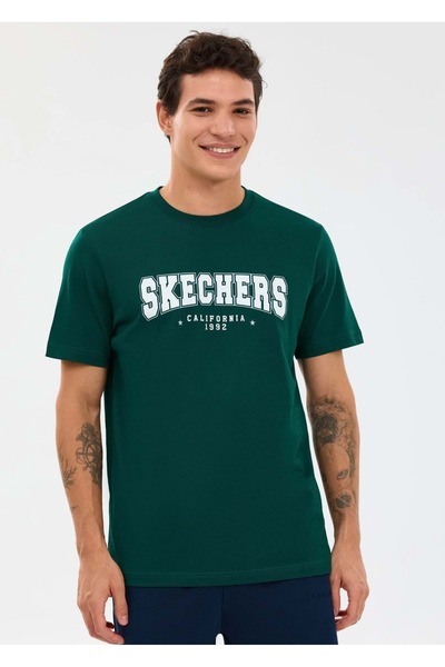 SKECHERS S2610122 M Regular T-Shirt Erkek Tişort YEŞİL