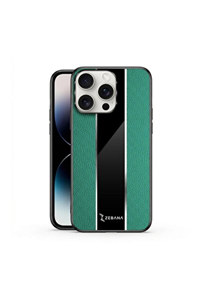 Zebana Apple iPhone 14 Pro Max Uyumlu Kılıf Premium Deri Kılıf Yeşil