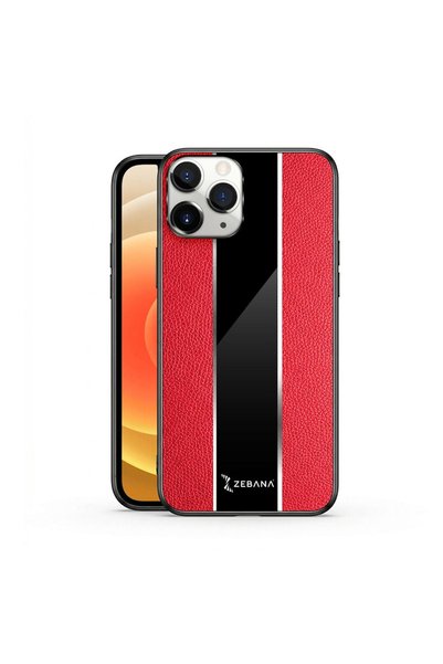 Zebana Apple iPhone 11 Pro Max Compatible Case Premium Leather Case Red