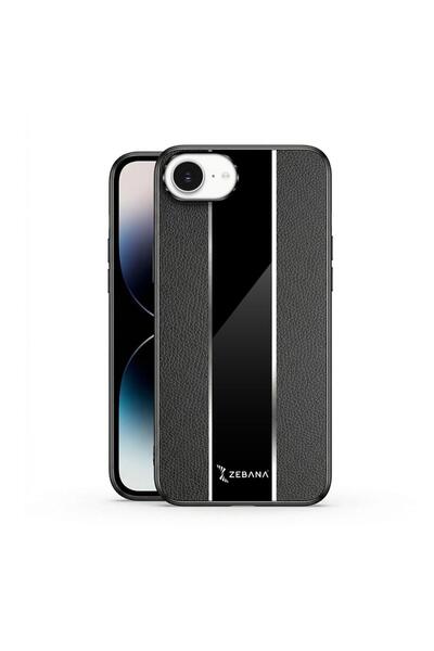 Zebana Apple iPhone 16e Uyumlu Kılıf Premium Deri Kılıf Siyah
