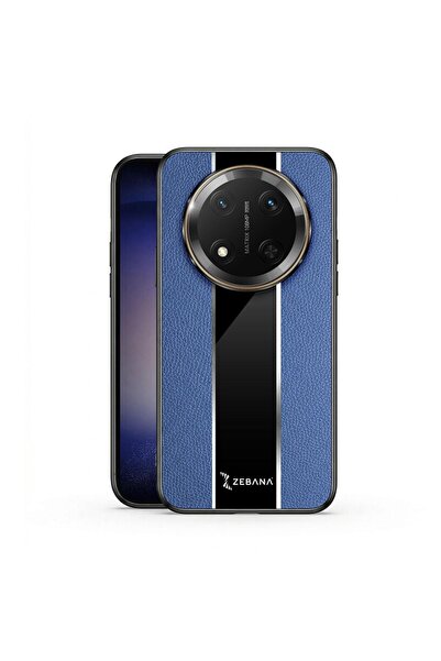 Zebana Honor Magic 7 Lite Uyumlu Kılıf Premium Deri Kılıf Mavi