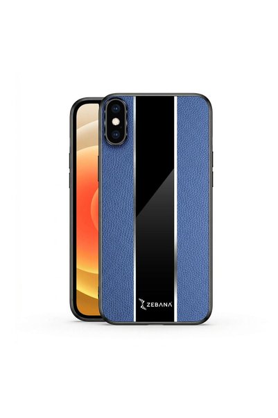 Zebana Apple iPhone X Compatible Case Premium Leather Case Blue