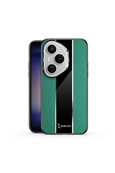 Zebana Honor 400 Pro 5G Uyumlu Kılıf Premium Deri Kılıf Yeşil