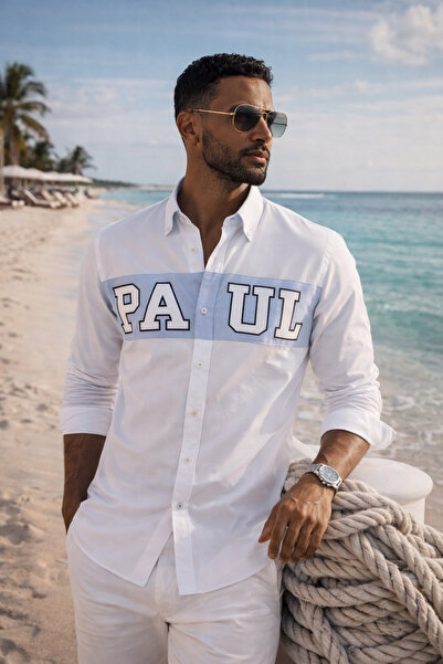 Paul Martin Canadian Partial Model Oxford Fabric 100% Cotton Men's Shirt Pm35...