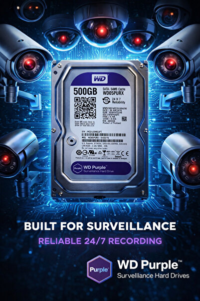 Genel Markalar Wd Purple 05PURZ 500 GB 3.5" 5400 Rpm HDD Güvenlik Diski Weste...