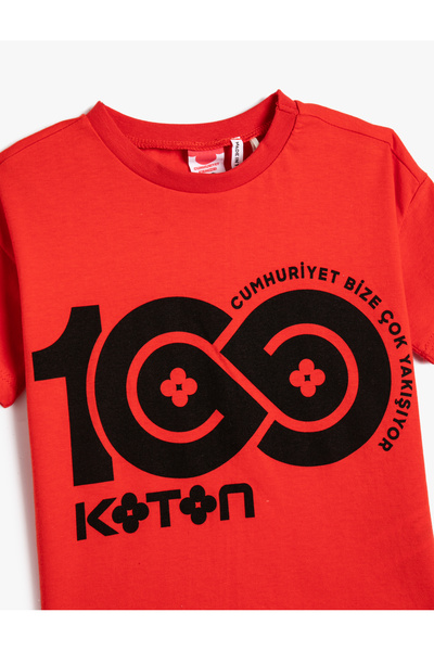 Koton Tişört Koton Baskılı Kısa Kollu Pamuklu