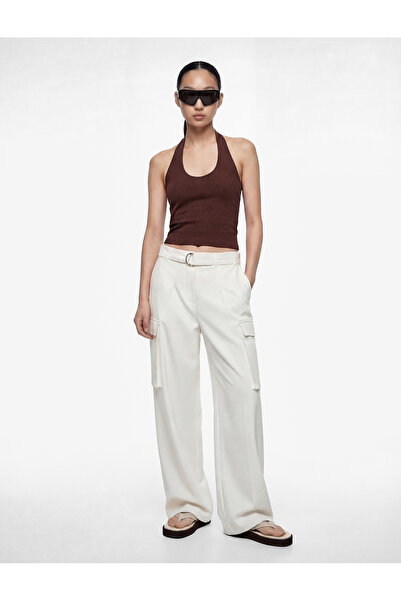 Koton Αμάνικη βαμβακερή μπλούζα με λαιμόκοψη halter