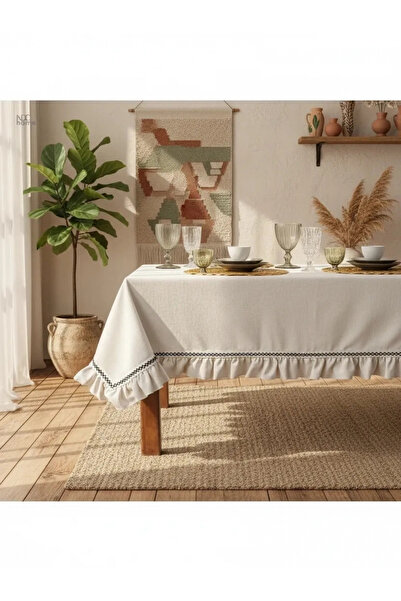 NDC HOME Τραπεζομάντηλο Raw Linen Special Series Ruffle