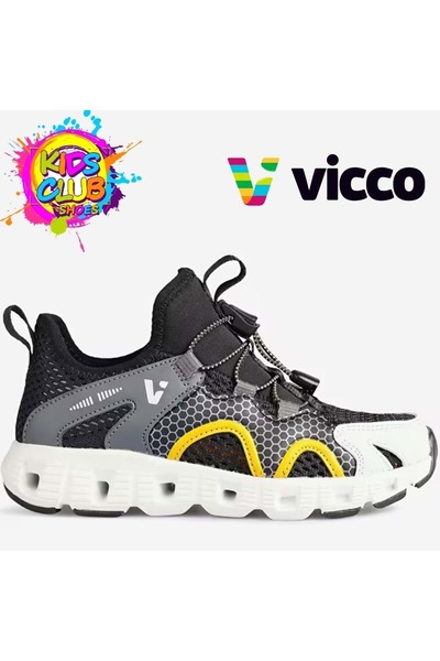 Vicco Zero Διακοσμητικά Ορθοπεδικά Παιδικά Αθλητικά Παπούτσια ΜΑΥΡΑ