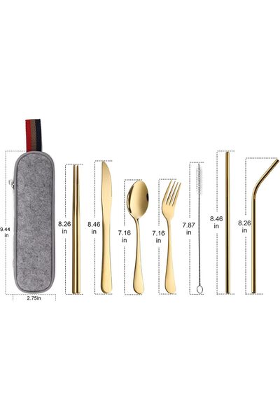 Arabest 8-Piece Stainless Steel Portable Cutlery Set,Travel Camping Flatware,...