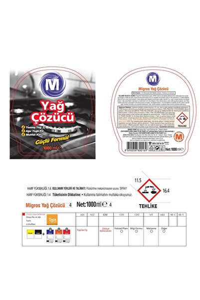 Migros Yağ Çözücü 750 Ml