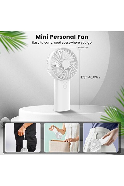 Arabest Portable Handheld Fan,3 Speeds,2400mAh USB Rechargeable,with Light,Iv...