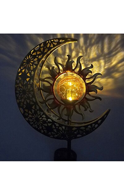 Arabest Waterproof Solar Garden Lights,Metal Sun Moon Stakes,Outdoor Decor fo...