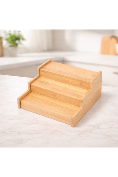 Wooden 3-Tier Ladder Spice Rack Stand