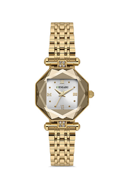 DEMARİ Women's Wristwatch Quartz Movement – Gold Strap White Dial Dm-00110L-B1