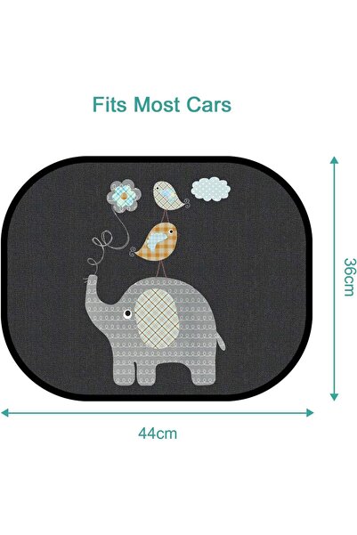 Arabest 2-Piece Car Window Shades for Baby,UV Protection,44x36cm,Cute Animal ...