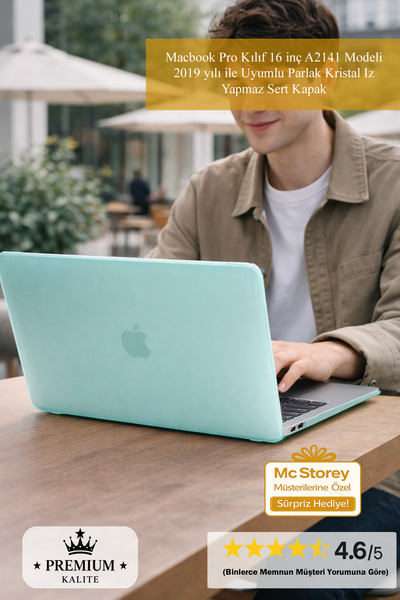 Mcstorey Macbook Pro Kılıf 16 inç A2141 Modeli 2019 yılı ile Uyumlu Parlak Kr...
