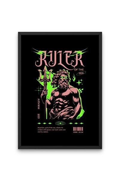Poseidon "Ruler of the Sea" Retro-Modern Poster | Çerçevesiz
