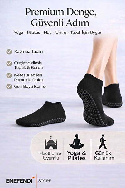 NF ND ENEFENDİ Αντιολισθητικές κάλτσες Unisex Μαύρες για Γιόγκα, Πιλάτες και ...