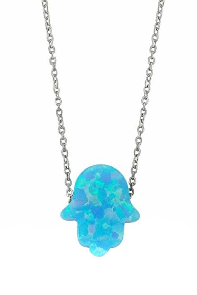 Söğütlü Silver 925 Ayar Gümüş Opal Taşlı El Mira Kolyesi SGTL1739