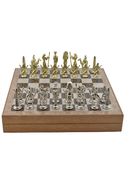 Gift Home GiftHome Kişiye Özel İsimli Metal MISIR Satranç Takımı Parlak ve Ru...
