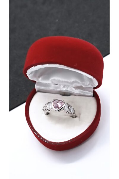 Serenity Red Heart Heart Figured Steel Ring in Box