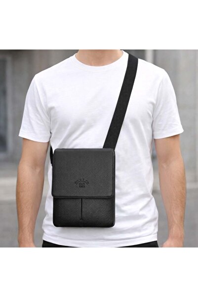 deri,se club Ανδρική τσάντα ώμου σε μαύρο χρώμα Luxury Cross Strap Τσάντα Mes...