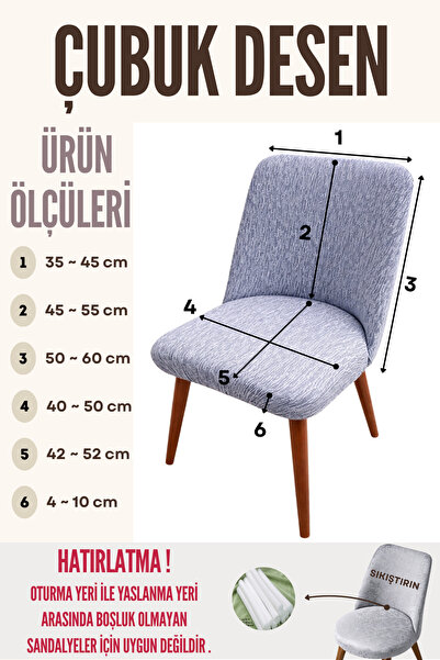 ELHAS Mutfak Sandalye Kılıfı Büyük Oval Jakarli Yıkanabilir Streç Lastikli Sandalye Örtüsü ( 1 adet )