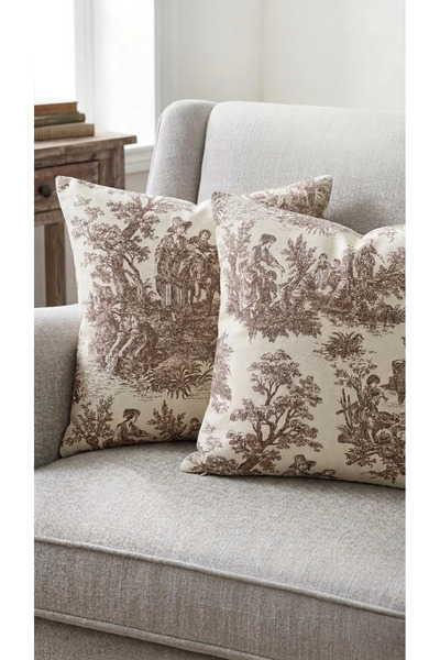 shopshop Καφέ Γαλλικό Αγροτικό Ρουστίκ Vintage Διακοσμητικό Σετ Μαξιλαροθήκες...