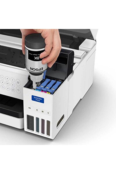 EPSON Surecolor Sc-f100 Renkli Mürekkep Tanklı Süblimasyon Yazıcı, Wi-fi, Lan, Beyaz