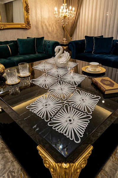 Çt Çeyizci Tekstil Γαλλική δαντέλα Λεπτομερής μονός δρομέας, επιτραπέζιος δρο...