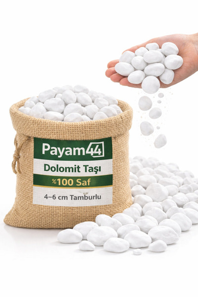 PAYAM44 Dolomit Taş 100 Kg 4-6 Cm Dere Taşı Çakıl Taşı Bahçe Süs Taşı Dekorat...