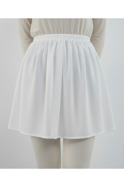 Modabenna Tesettür Ecru Ποιοτικό Κρεπ Εσωτερικό Ρούχο Σωτριάζουσα Φούστα Επιμ...