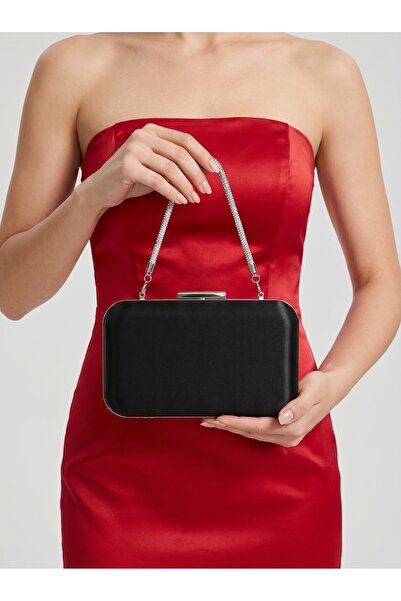 Biçanta Μαύρο Σατέν Ασημί Πέτρινη Λαβή Γυναικεία Βραδινή Τσάντα Φόρεμα Γάμου ...