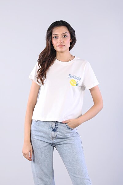 Mckanzie 10620 The Vacation Club Μπλουζάκι με στάμπα λεμόνι και λαιμόκοψη σε ...