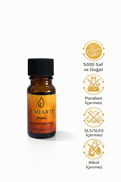 Lumiarte Amber Kokusu Esansiyel Koku Yağı Buhurdanlık Yağı Difüzör Esansı Mum...