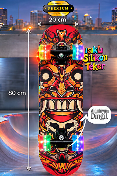 düşler oyuncak dünyası Silikon Tekerli Üstü Siyah Zımparalı Ahşap Kaykay 80 c...