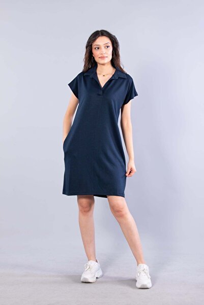 Mckanzie 26676 Κοντό φόρεμα από ύφασμα Modal με γιακά